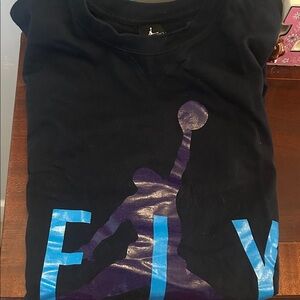 Jordan Black Tee with Purple and Blue Graphic
